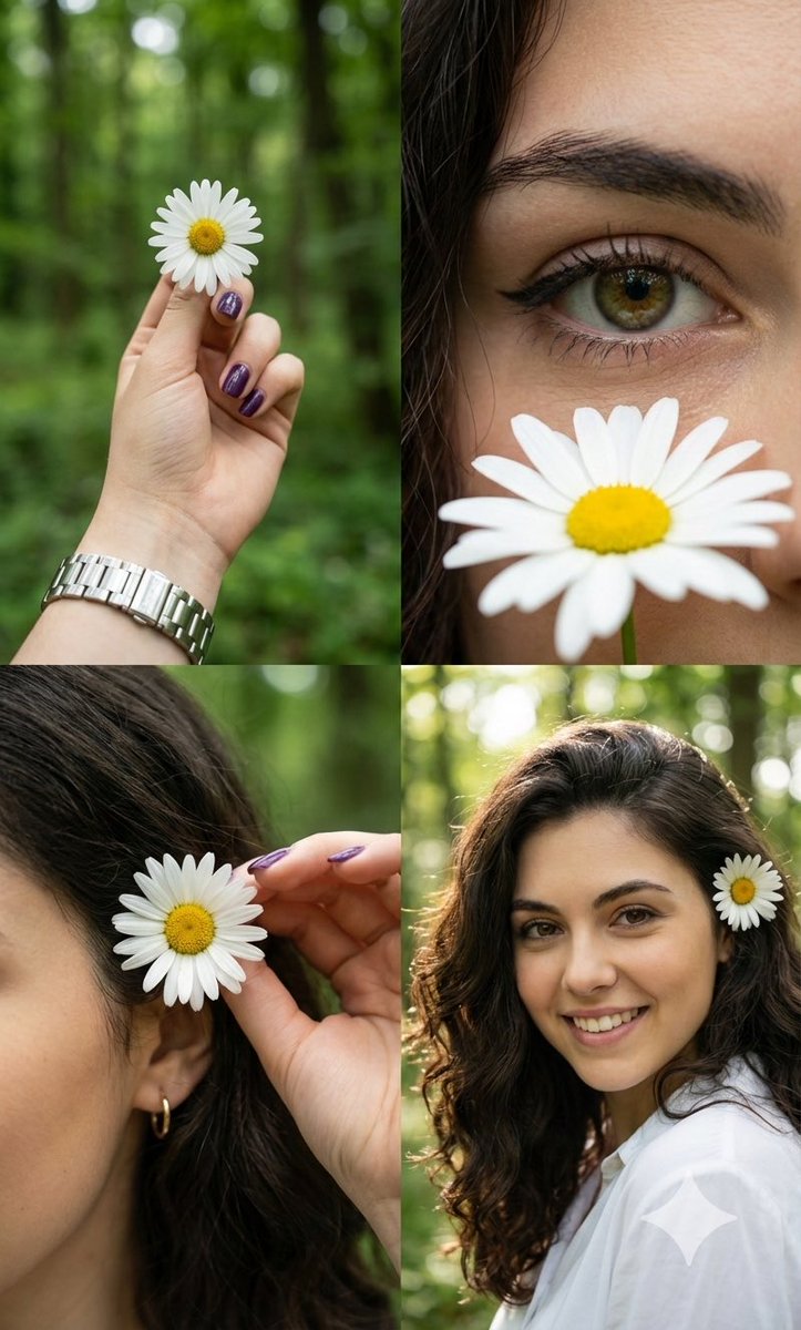 Photorealistic Daisy Collage AI image template preview