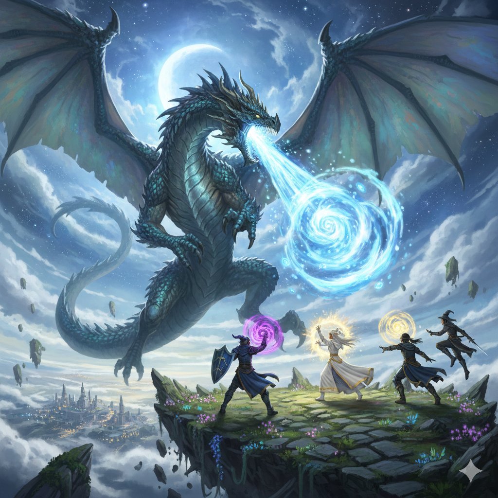 Final Fantasy Bahamut VS Player Generation AI image template preview