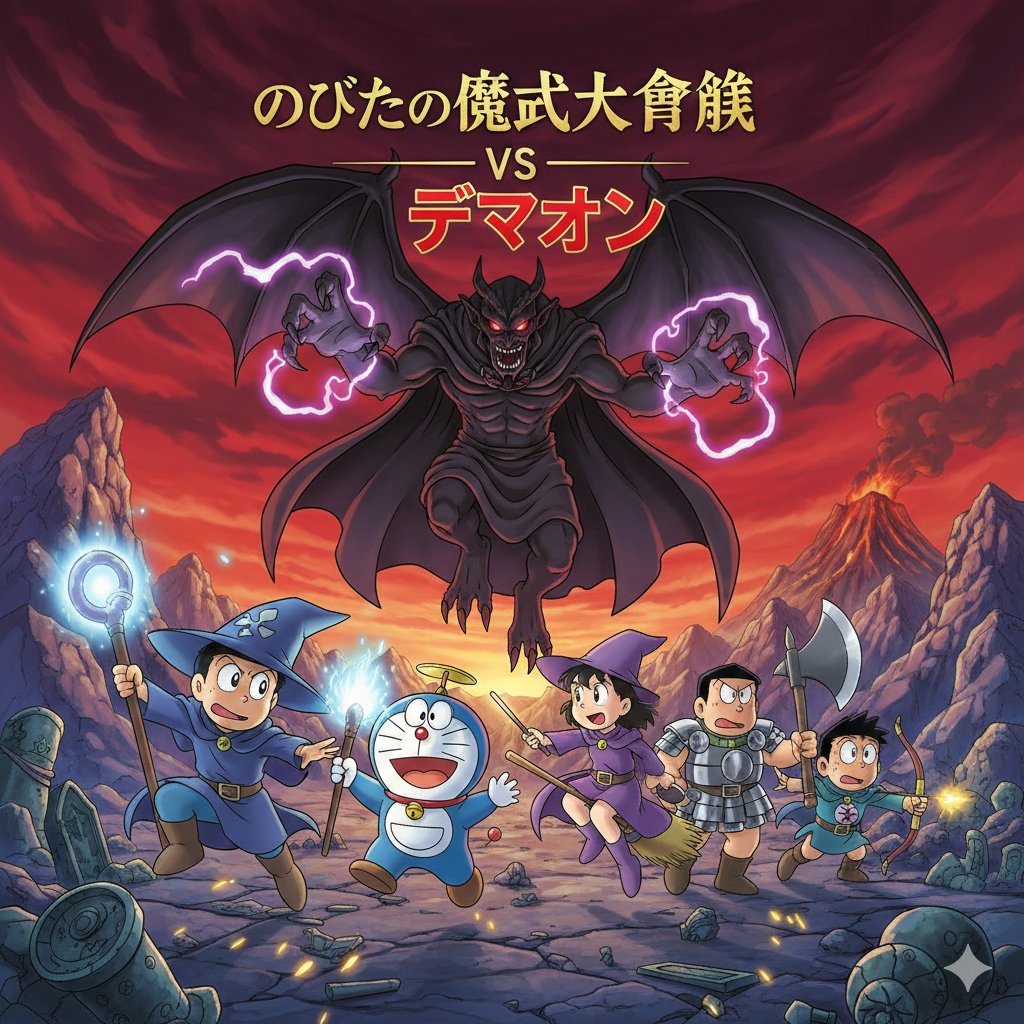 Doraemon Movie Scene Generation AI image template preview
