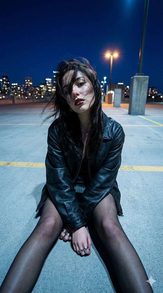 Structured Prompt for Urban Melancholia Portrait AI image template preview
