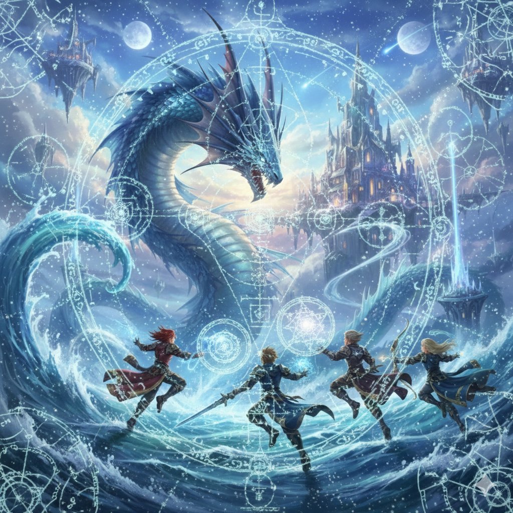 Final Fantasy Leviathan VS Player and Sacred Geometry AI image template preview
