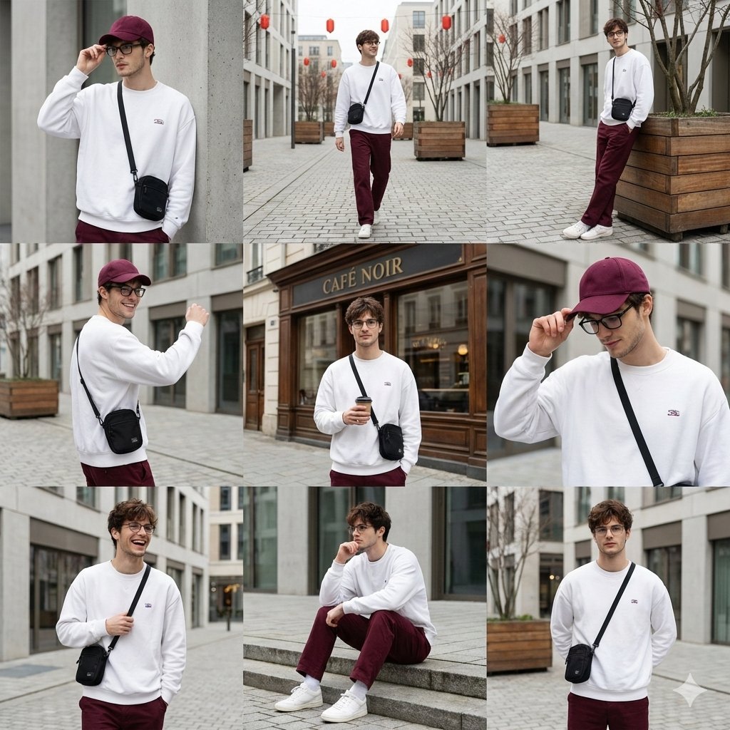 Urban Fashion Lookbook Collage AI image template preview