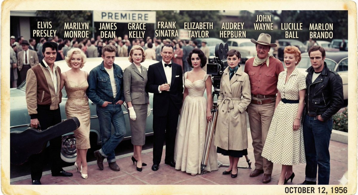 1956 Famous People Group Photo AI image template preview