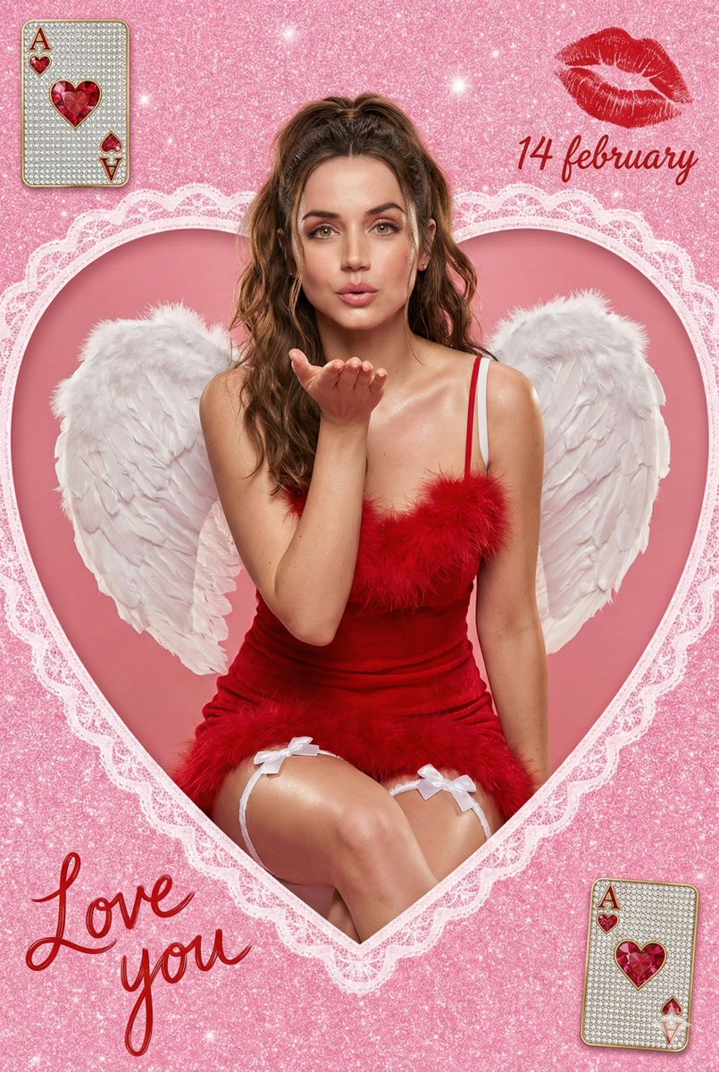 Valentine Angel Heart Glamour Editorial AI image template preview