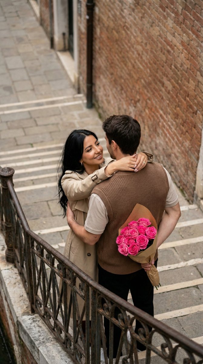 Photo to Watercolor Illustration of Couple AI image template preview