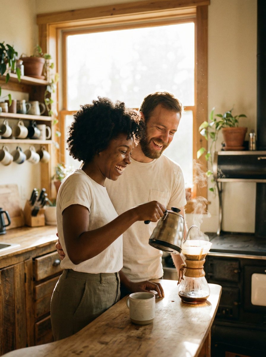 Candid Morning Coffee Scene AI image template preview