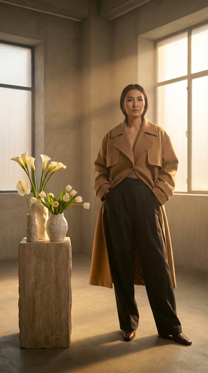 High-Fashion Kazakh Model Editorial Prompt AI image template preview