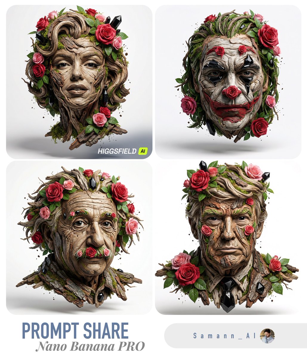 Luxury Nature Sculpture Portrait (Image-to-Image) AI image template preview