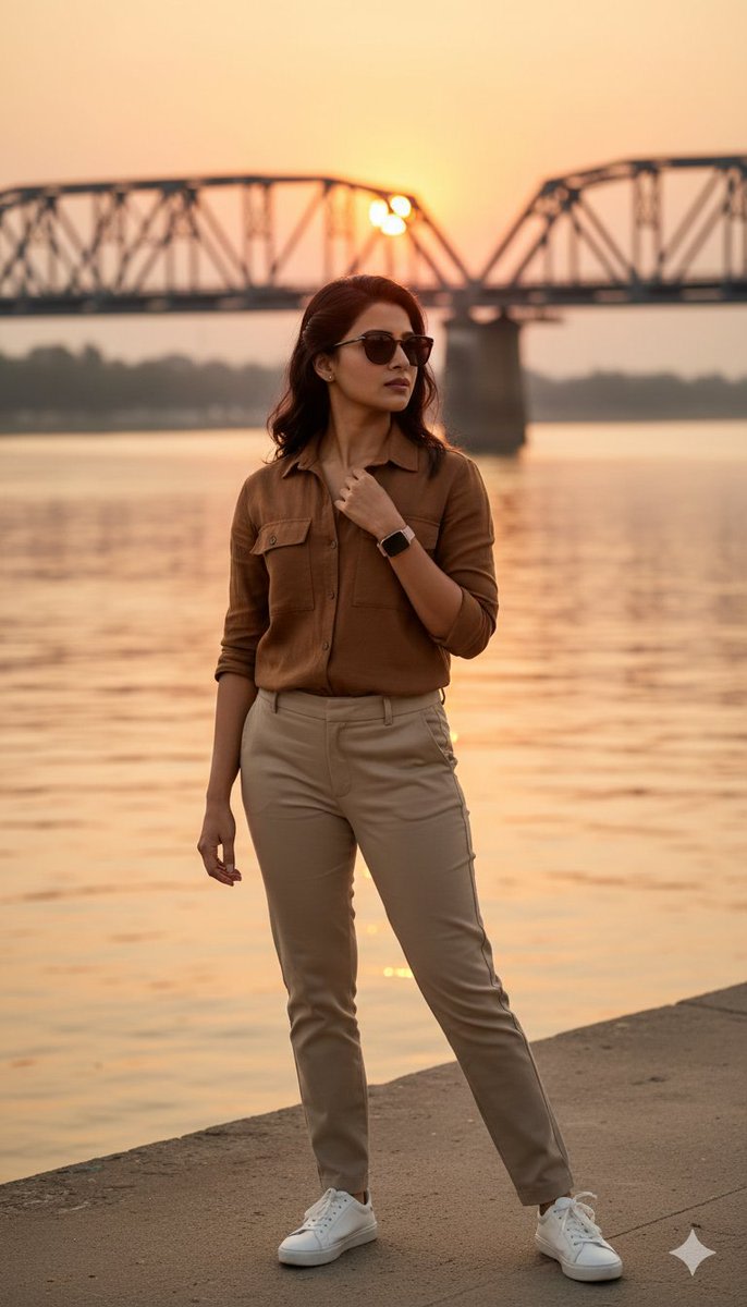 Golden Hour Riverside Portrait with Identity Lock example 2