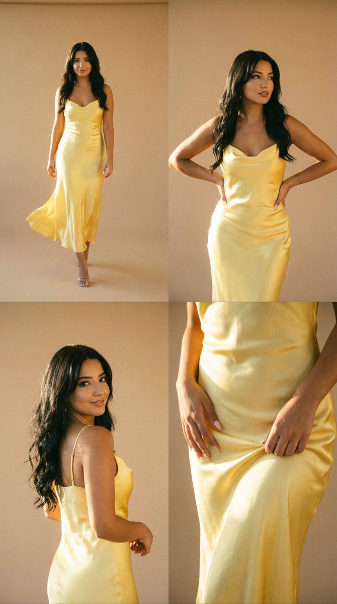 Golden Hour Fashion Editorial Collage (4 Panels) AI image template preview