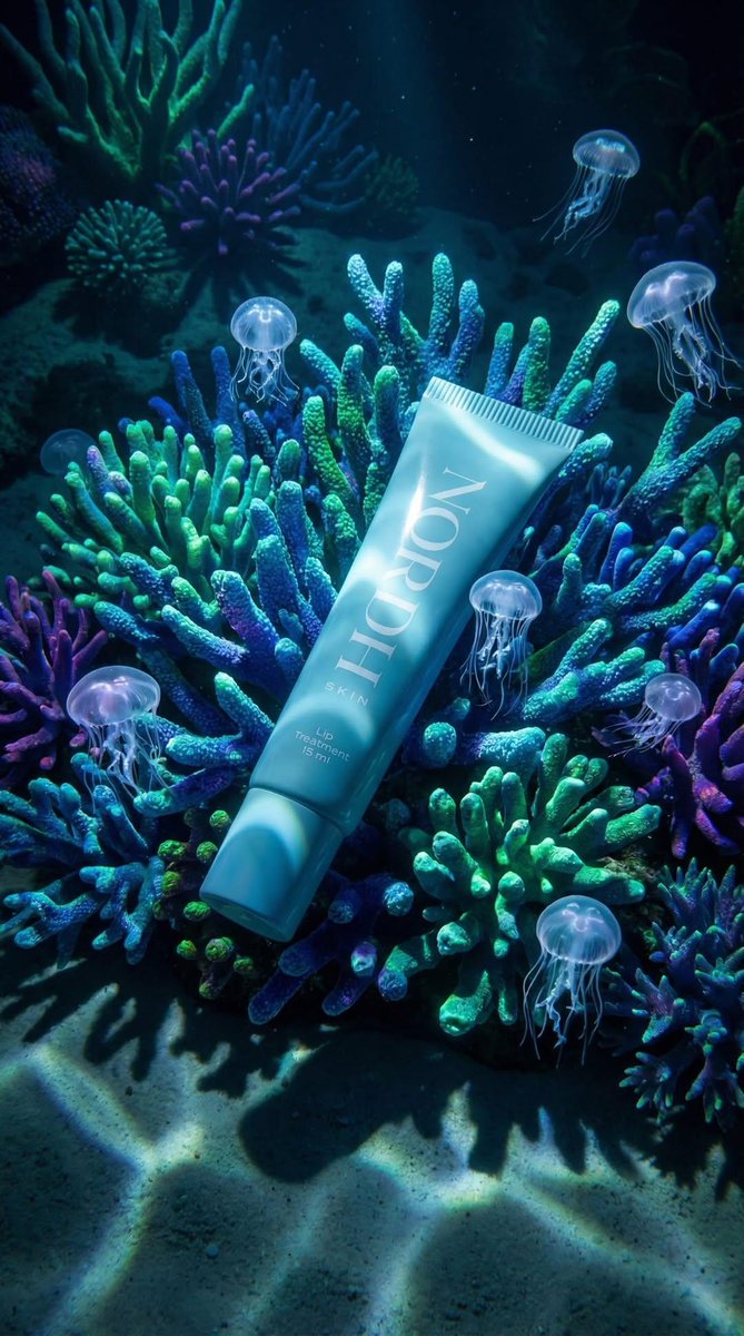 Underwater Luxury Skincare Product Ad AI image template preview