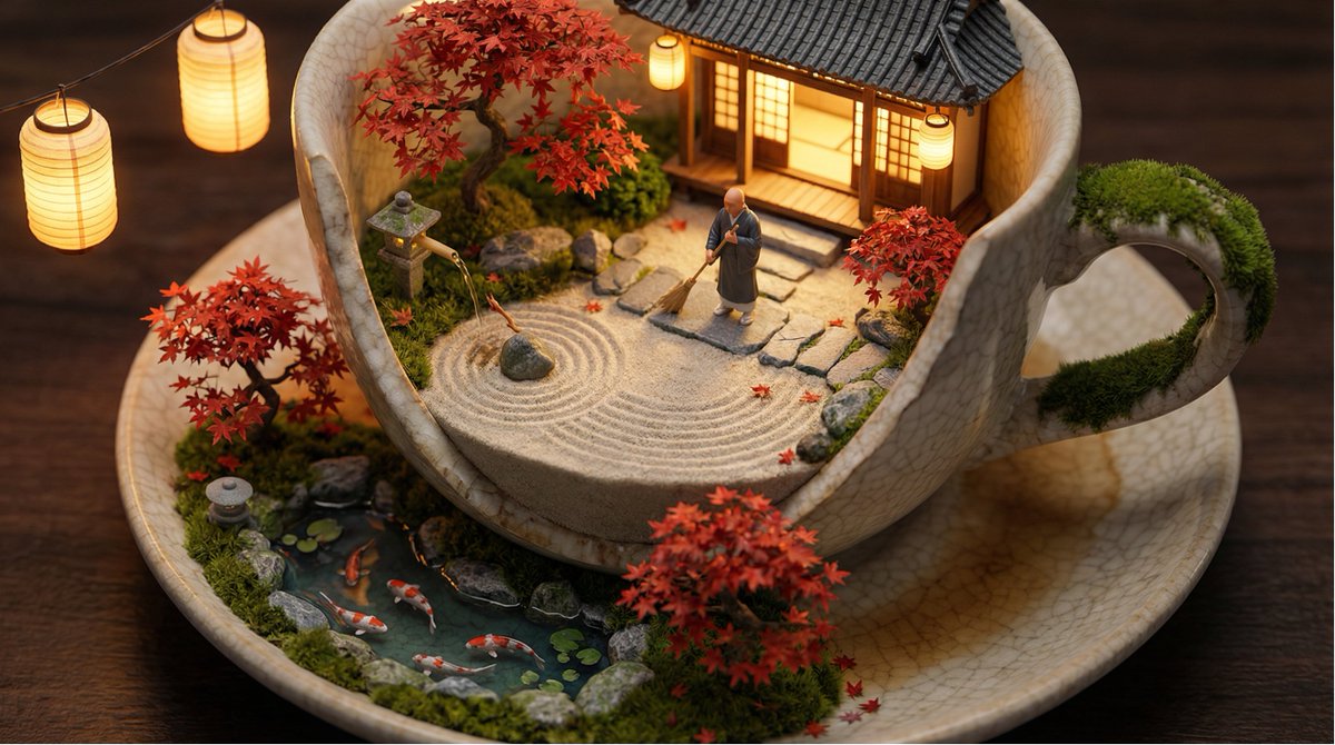 Tiny World in Object Macro Photography AI image template preview