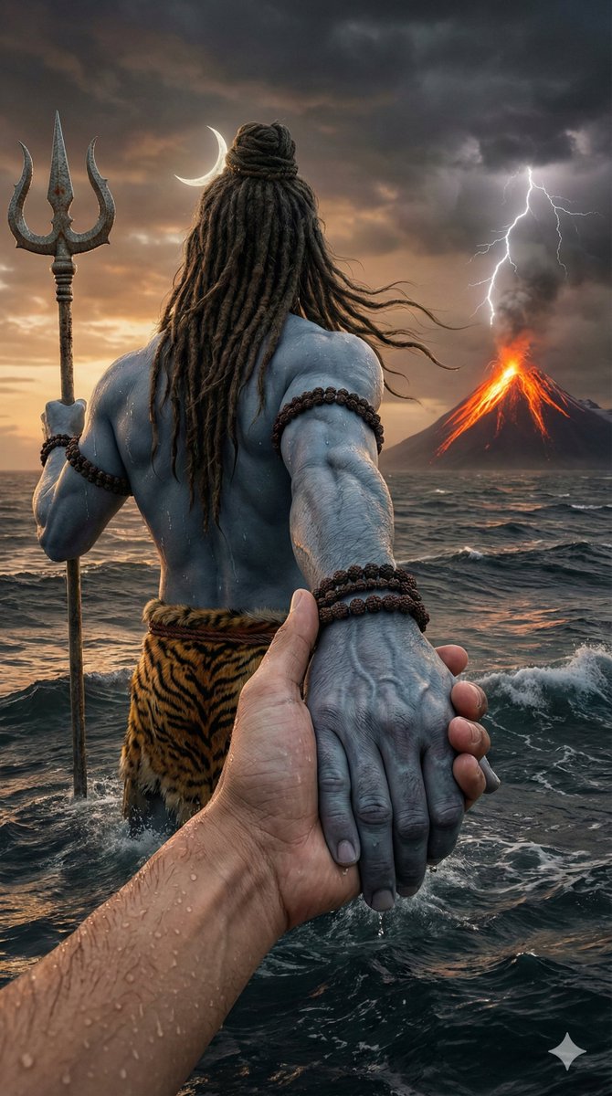 Lord Shiva Hand-Holding Cinematic Scene Prompt AI image template preview