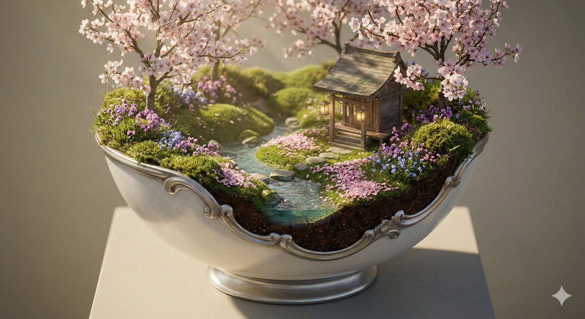 Ornate Diorama of a Spring Shrine Prompt AI image template preview