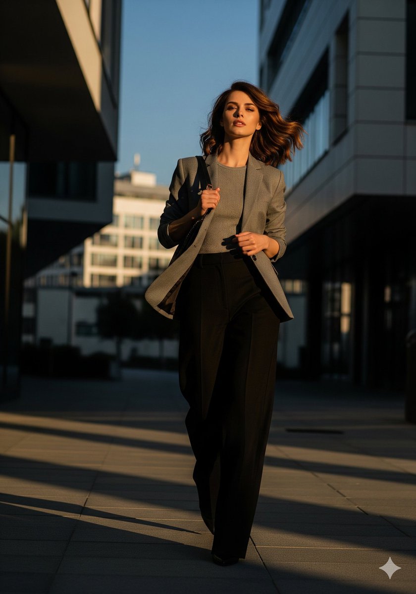 Urban Golden Hour Fashion Editorial AI image template preview
