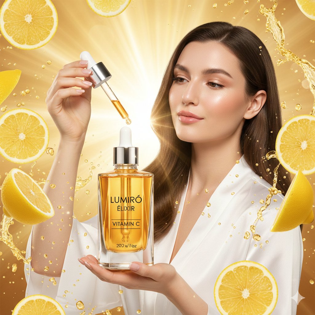 Hyper-realistic Luxury Skincare Product Photography AI image template preview