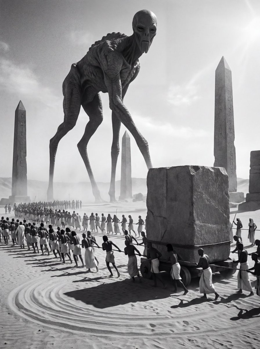 Ancient Egyptian Ritual with Alien Entity Prompt AI image template preview