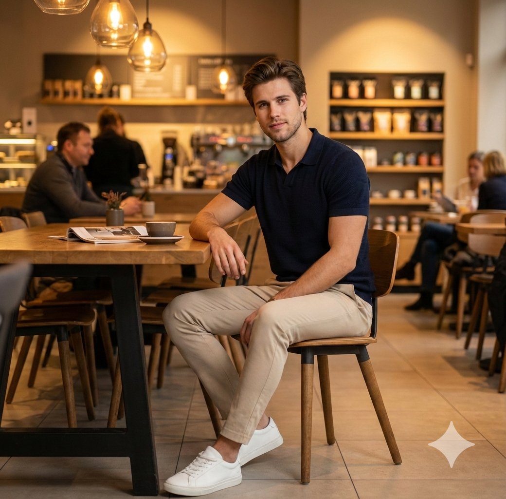 Photorealistic Café Lifestyle Shot Prompt AI image template preview