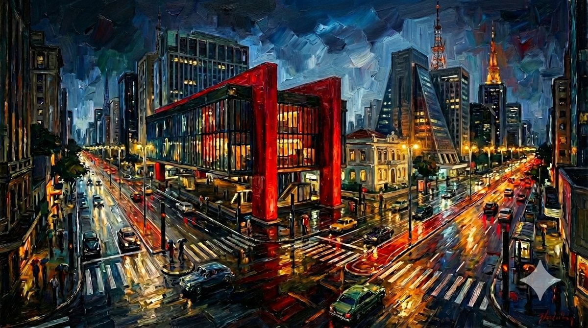 São Paulo Avenida Paulista Painting Prompt (JSON reference) example 2