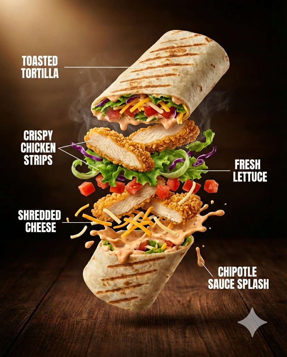Ultra-Realistic Luxury Fast-Food Ad Shot AI image template preview