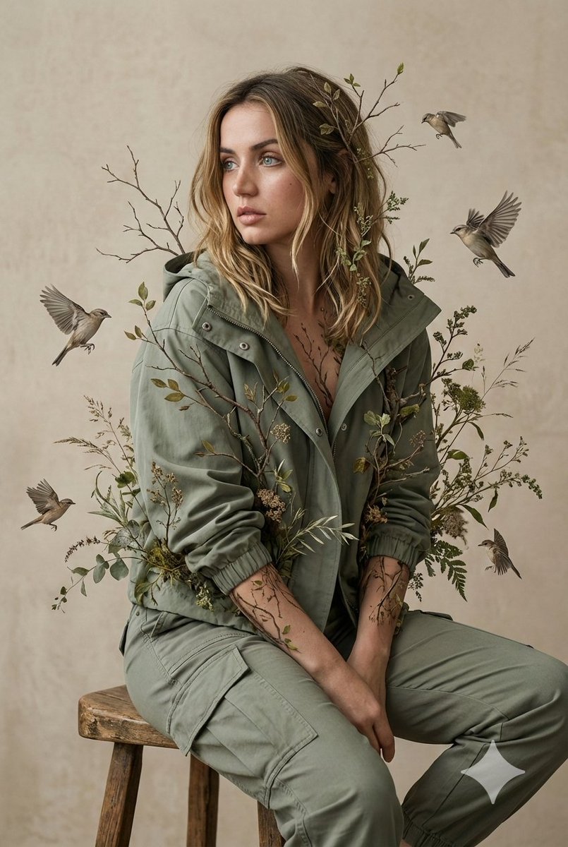 Nature-Human Fusion Editorial Portrait Prompt AI image template preview