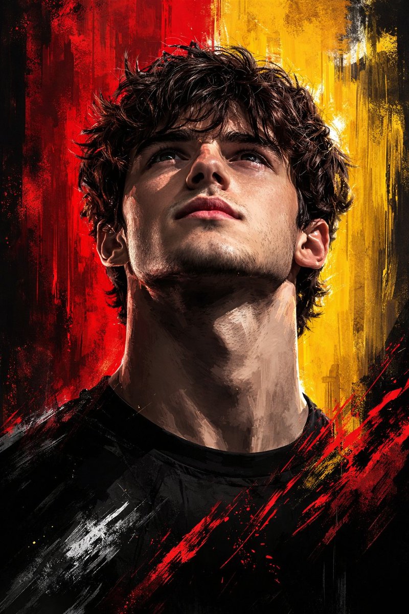 Dramatic Digital Painting Portrait with Limited Palette AI image template preview
