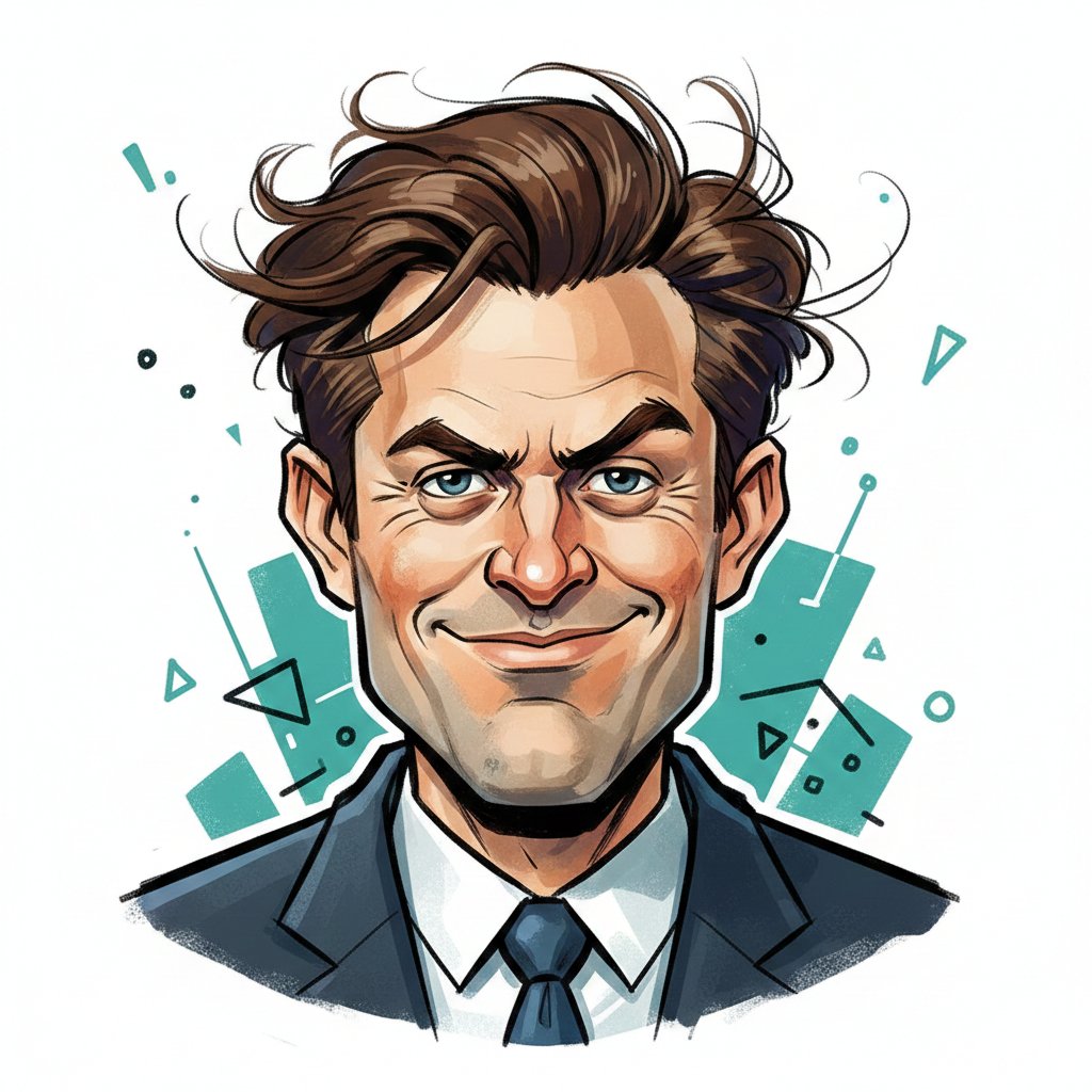 Editorial Caricature Illustration of a Man AI image template preview