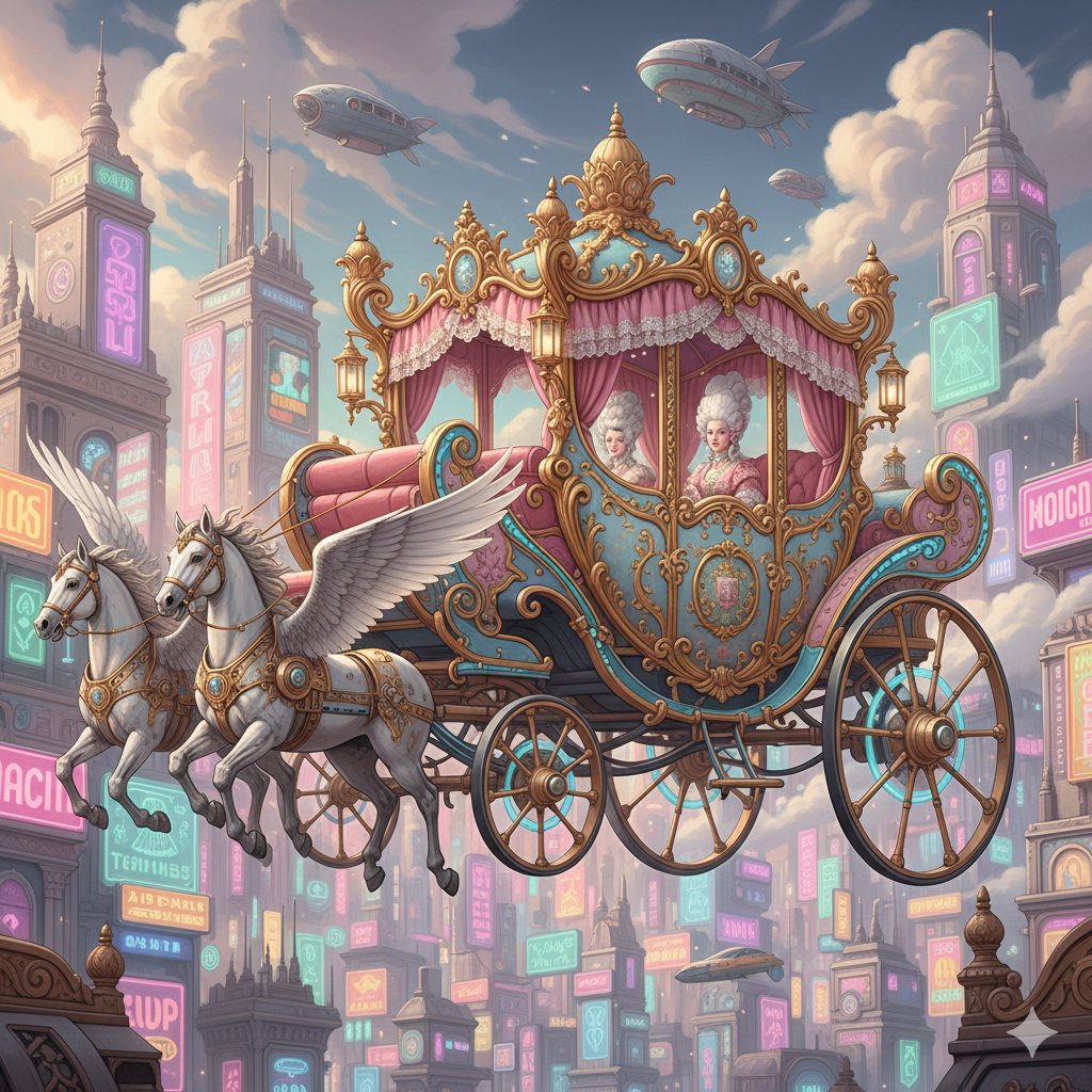 Cyberpunk Marie Antoinette Carriage example 3