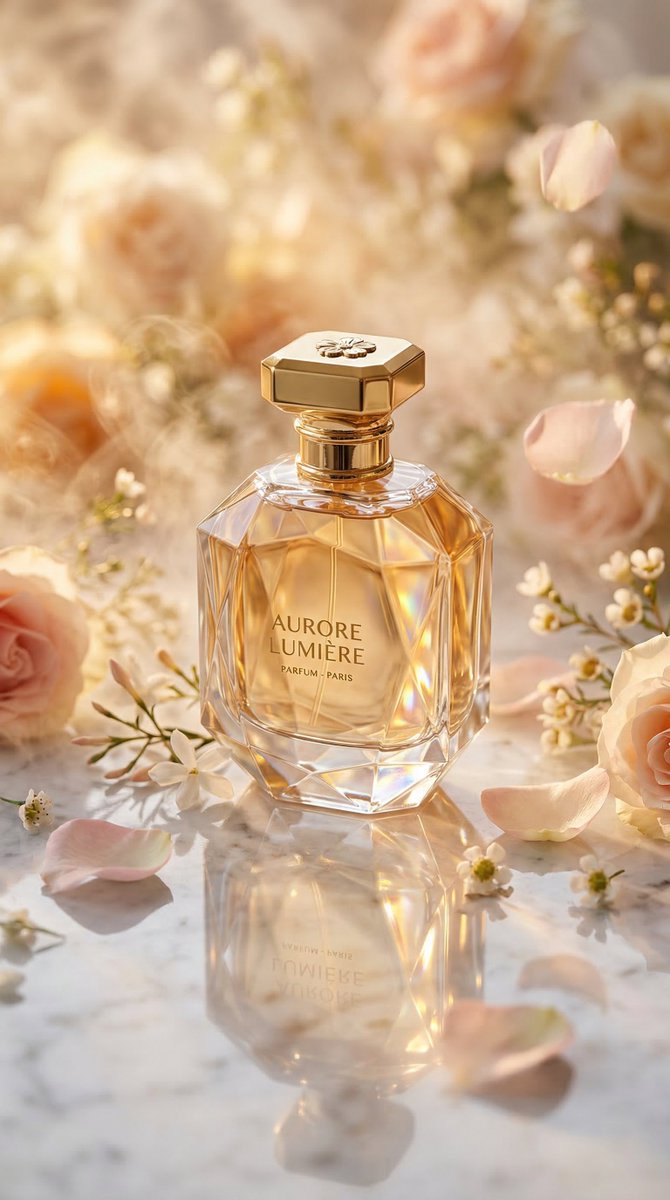 Luxury Perfume Bottle Editorial Image Prompt AI image template preview