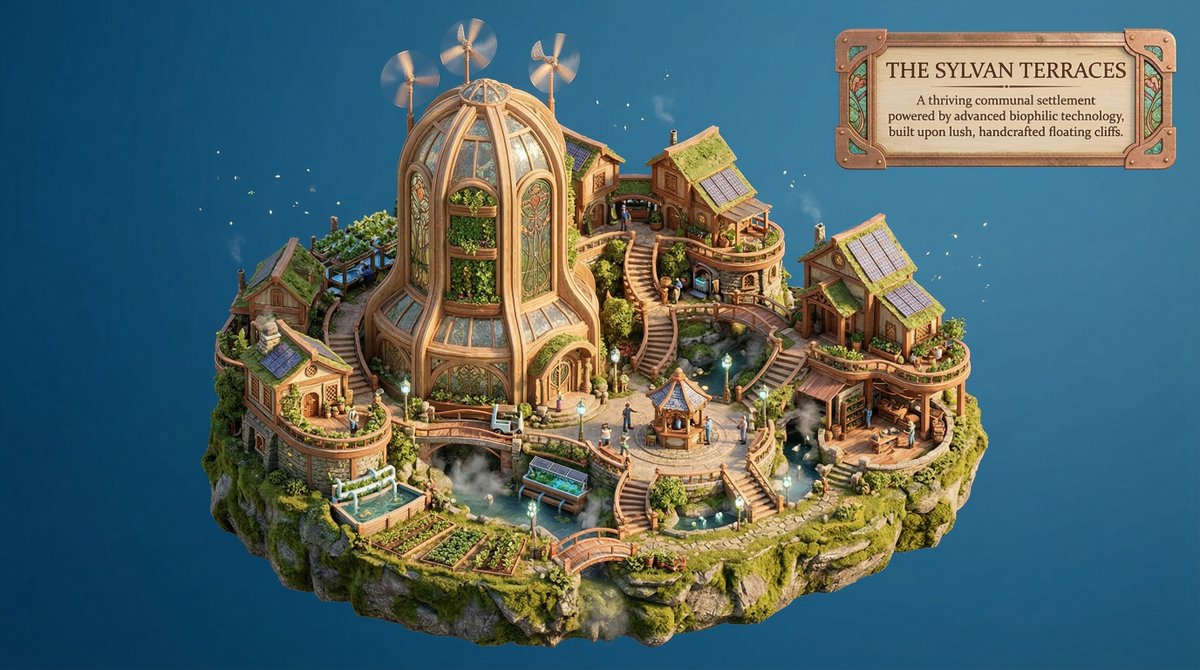 Whimsical Mono-Punk Floating Miniature Diorama Generator (Duplicate) AI image template preview
