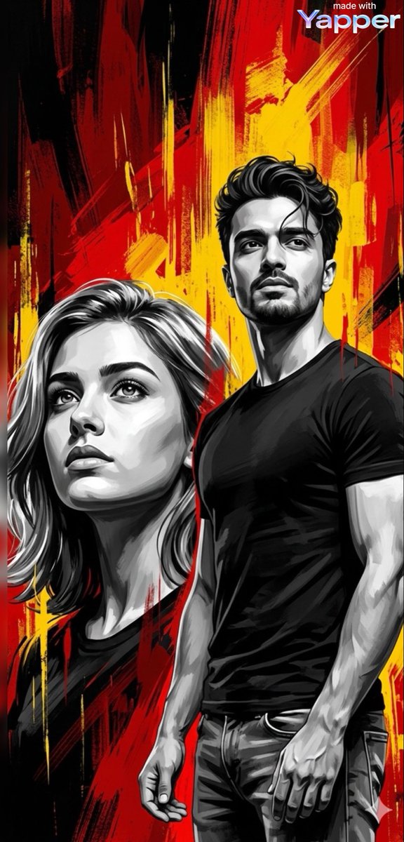 Dramatic Digital Painting Portrait of Two Subjects AI image template preview