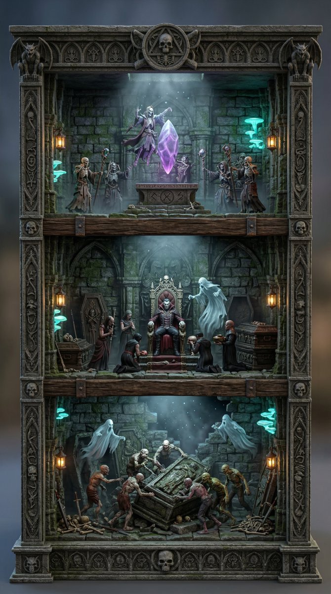 Ornate Diorama of Undead Dungeon AI image template preview