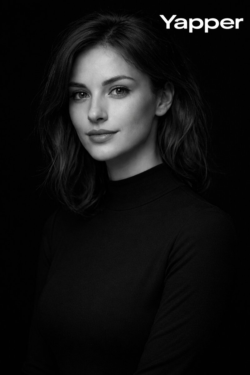 Monochromatic Fine-Art Studio Portrait AI image template preview