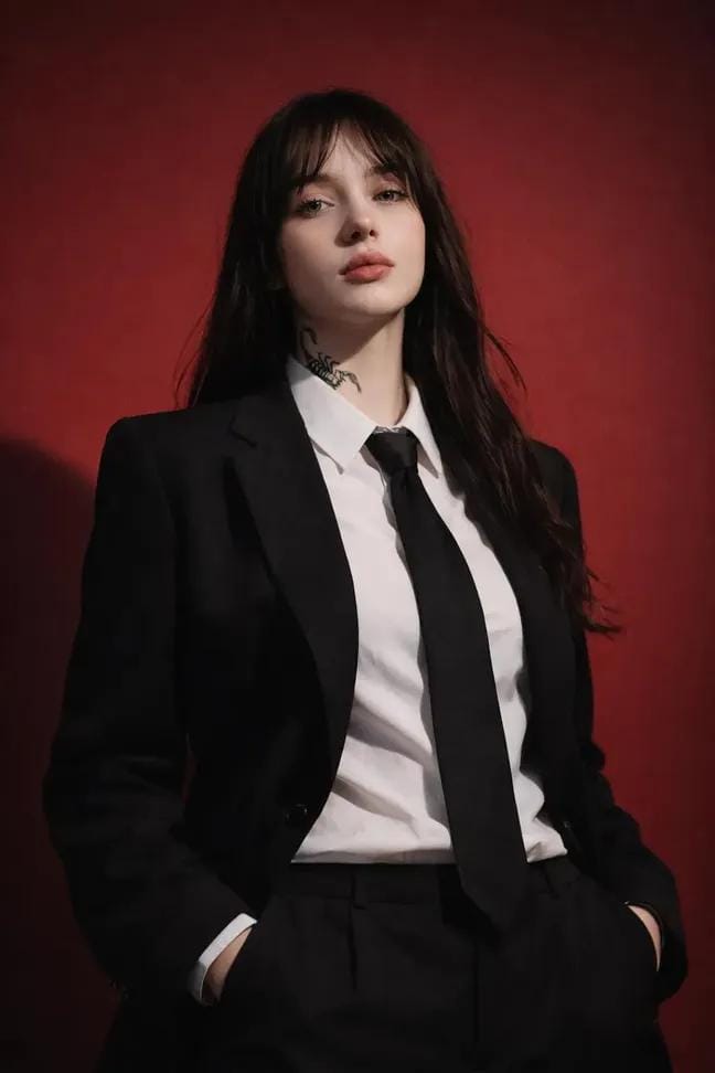 Studio Fashion Portrait with High Contrast AI image template preview