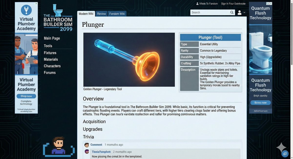 Video Game Wiki Style Plunger AI image template preview