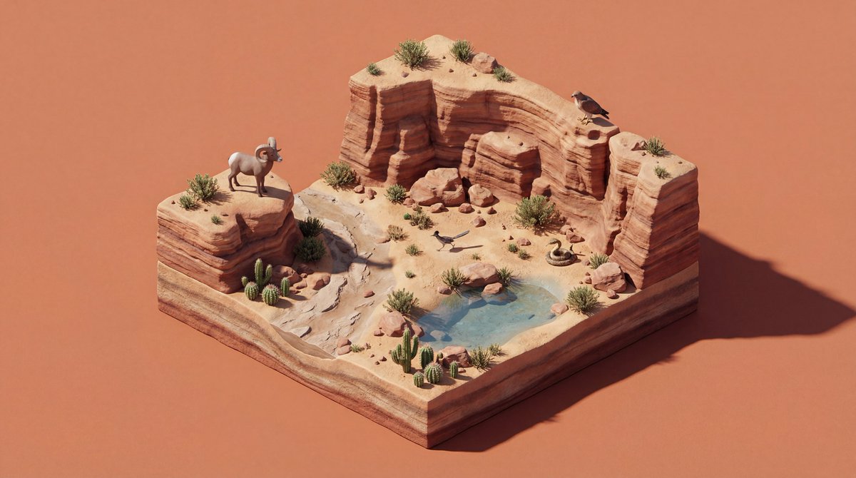4K Wildlife Habitat Diorama Prompt AI image template preview