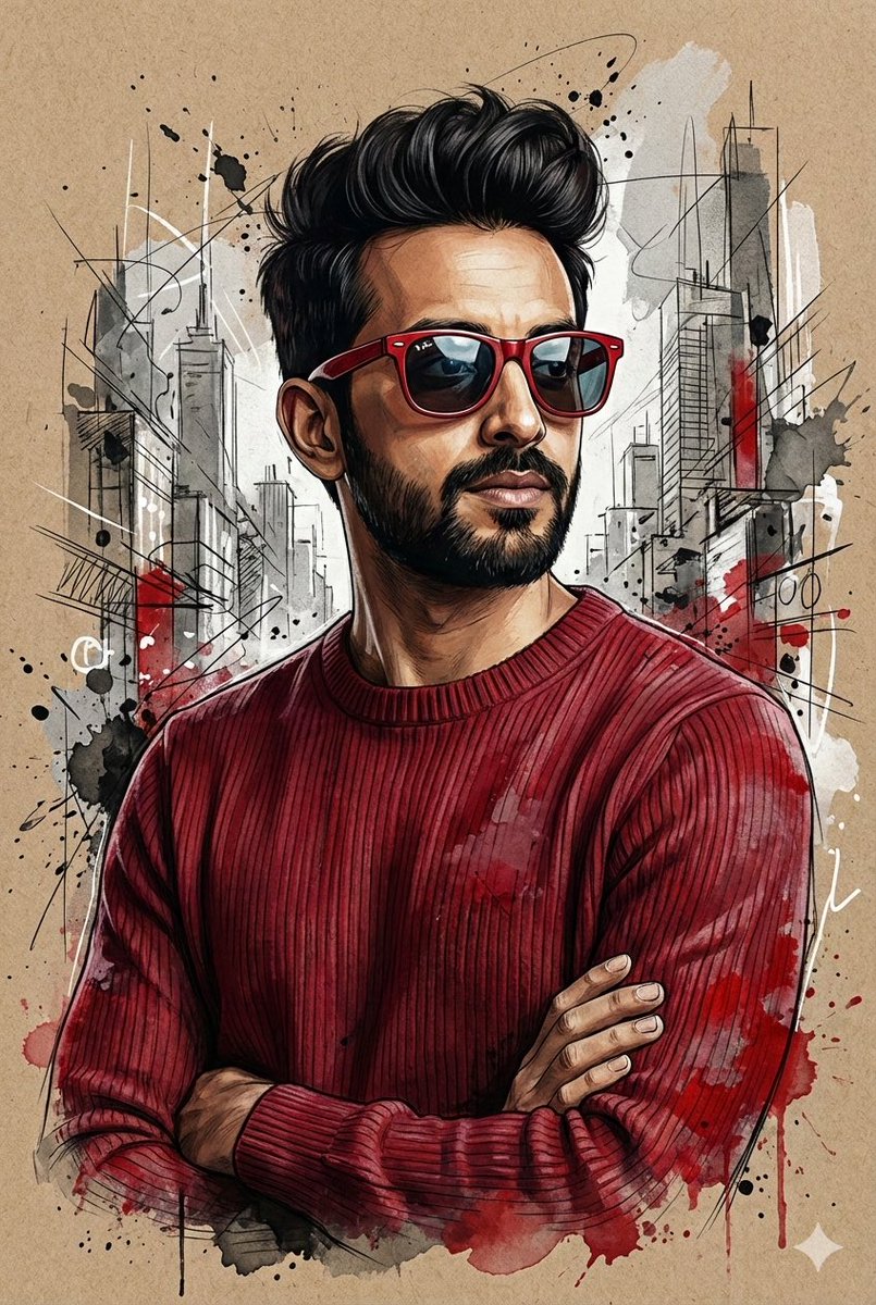 Hyper-Realistic Mixed-Media Illustration Prompt AI image template preview