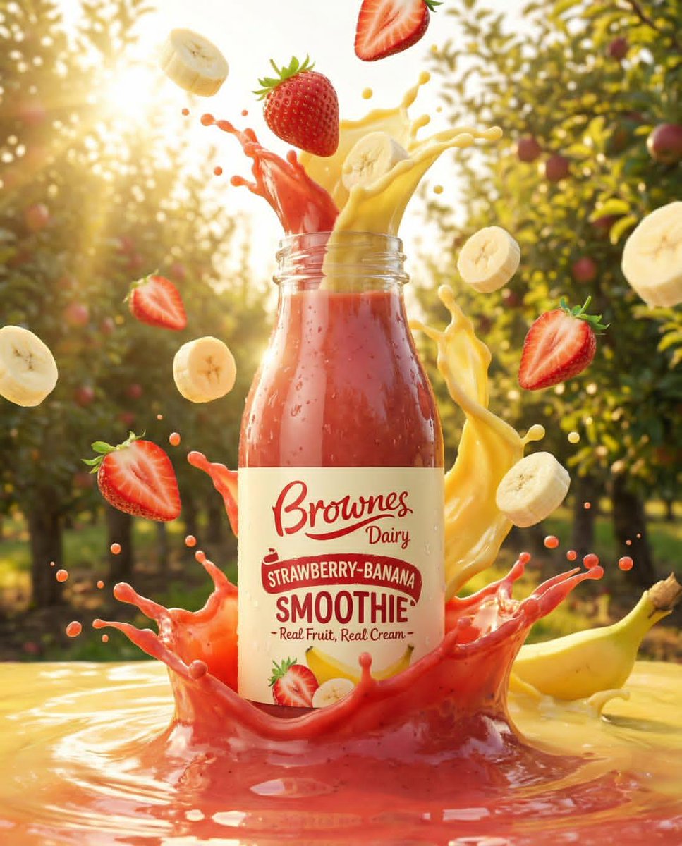 Dynamic Fruit Drink Product Ad AI image template preview