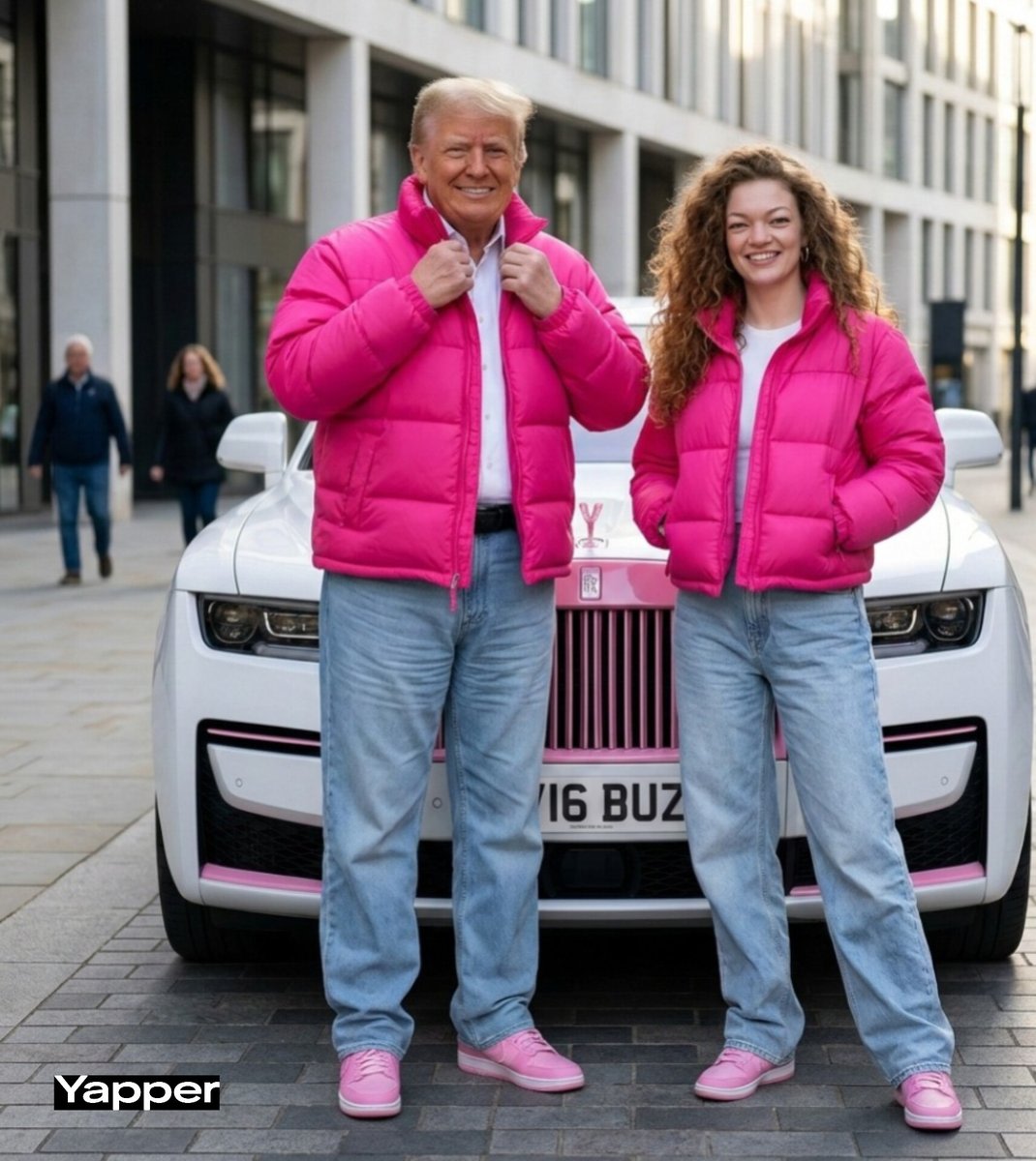 Street-Style Photoshoot with Donald Trump AI image template preview