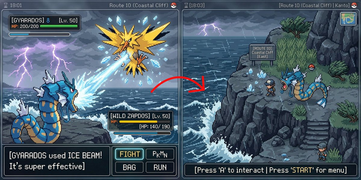 Pokémon Overworld Screenshot Generation AI image template preview