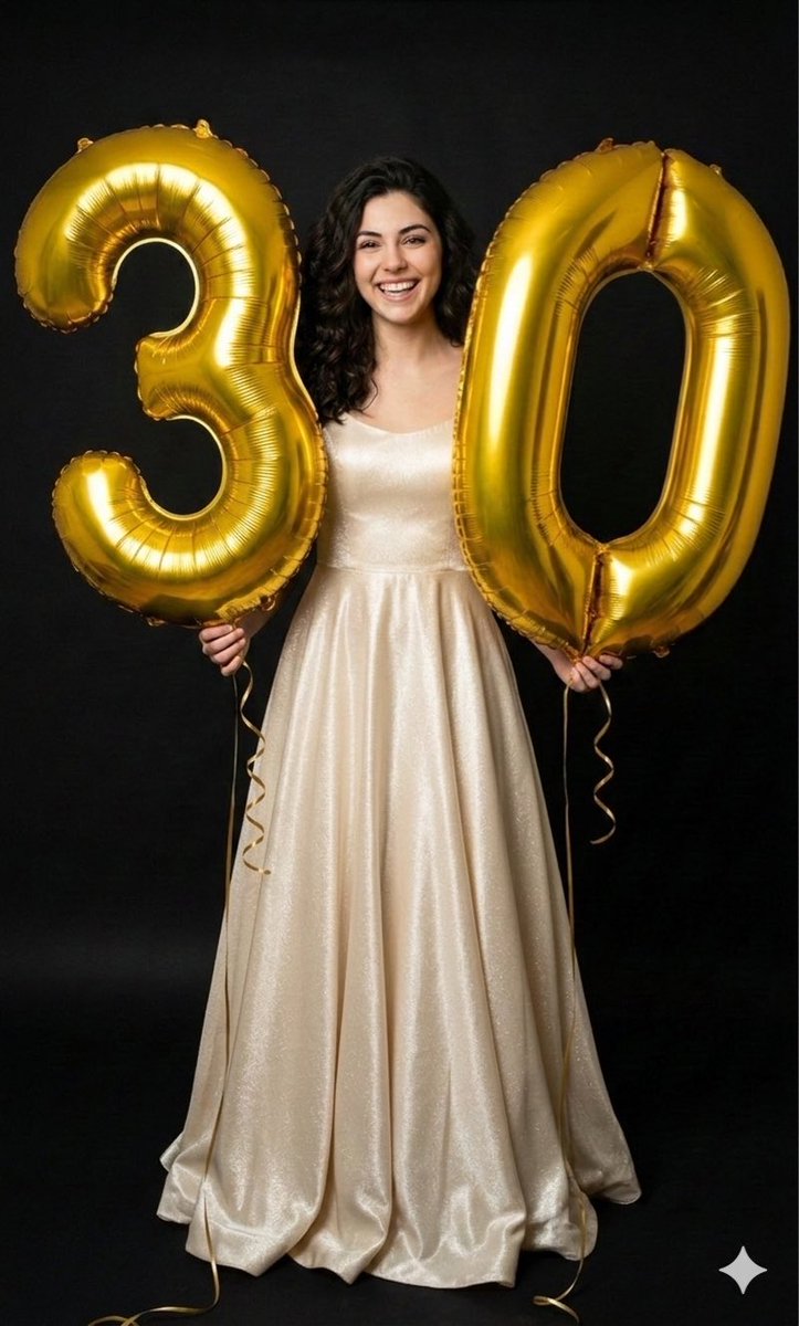 Metallic Gold Foil Birthday Portrait AI image template preview