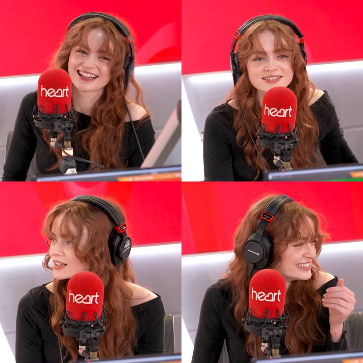 Sadie Sink Red Studio Glow – Radio Presenter AI image template preview