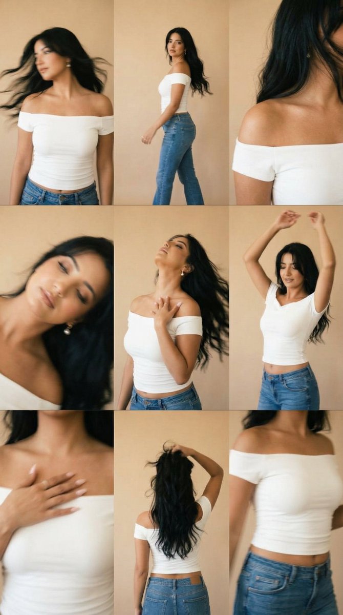 Lo-Fi Warm Studio Motion Contact Sheet 3x3 Grid AI image template preview
