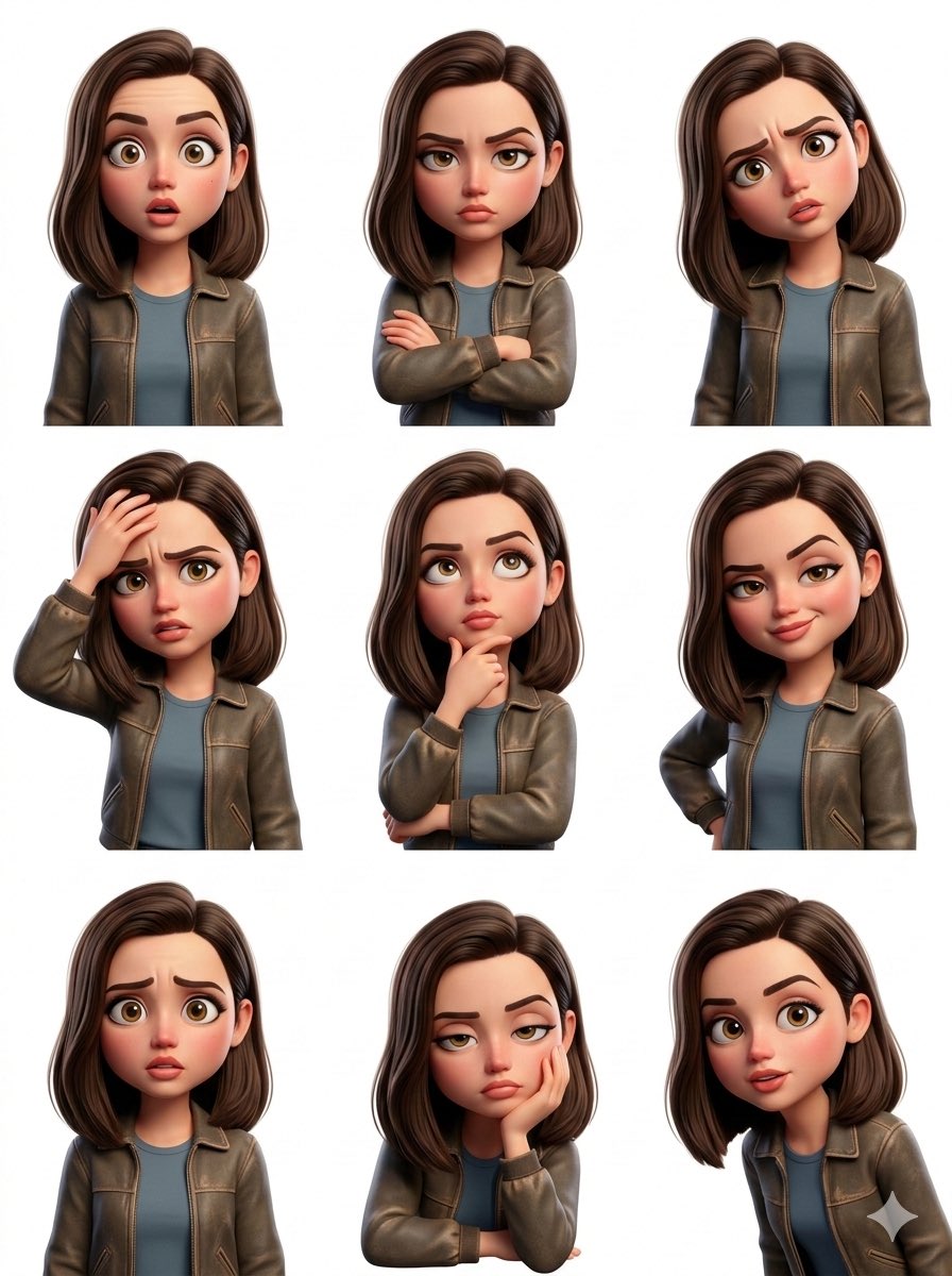 Pixar Sticker Set 3x3 Grid of Emotions example 2