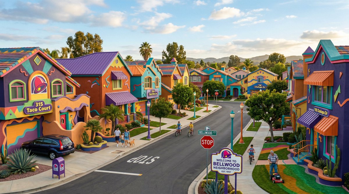 Suburban Neighborhood Designed by Fast Food Chains example 3