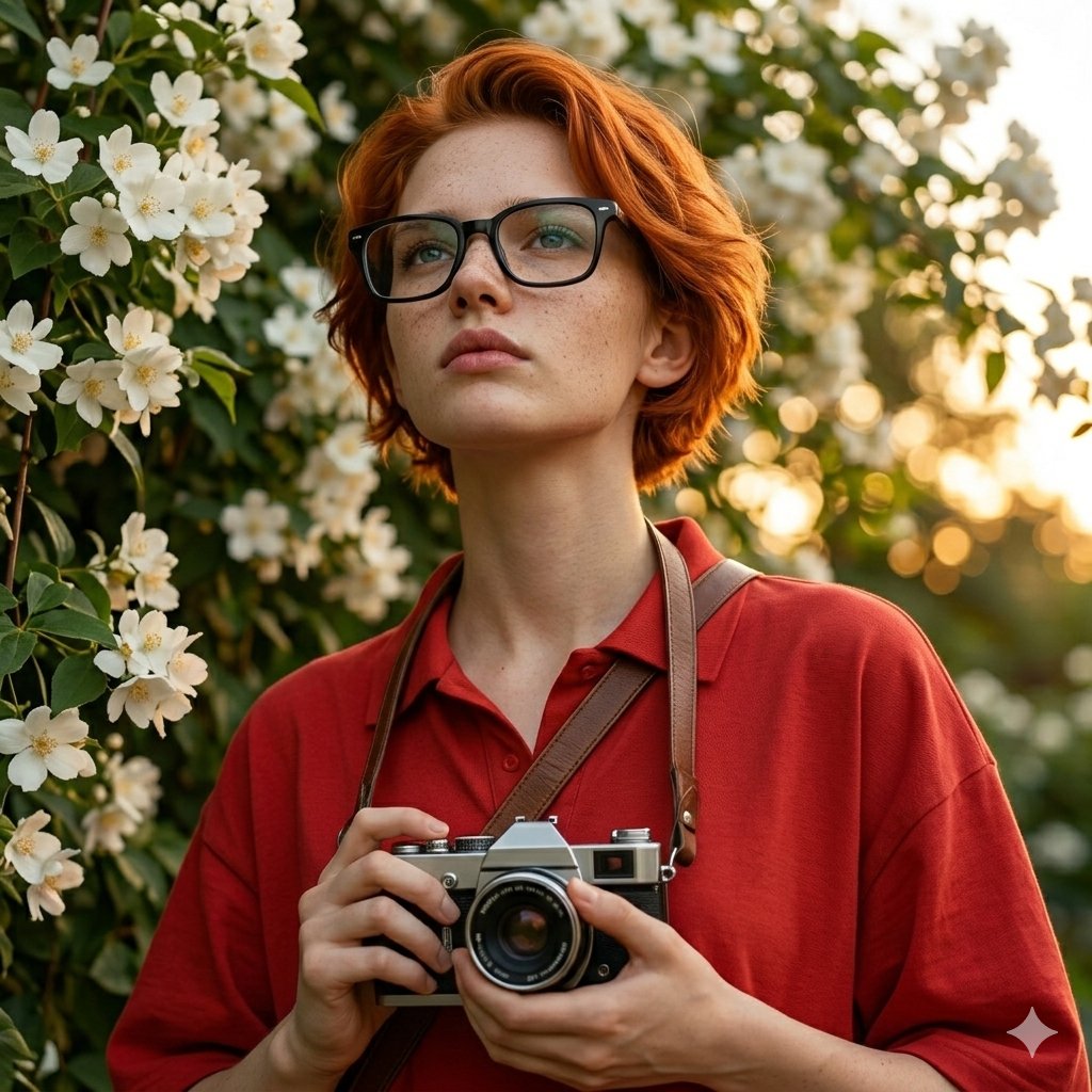 Ultra-Realistic Portrait with Vintage Camera Prompt AI image template preview