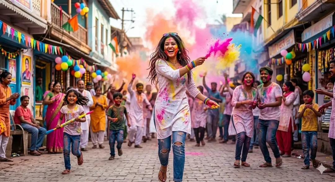 Holi Festival Cinematic Photography Prompt (JSON Format) example 2