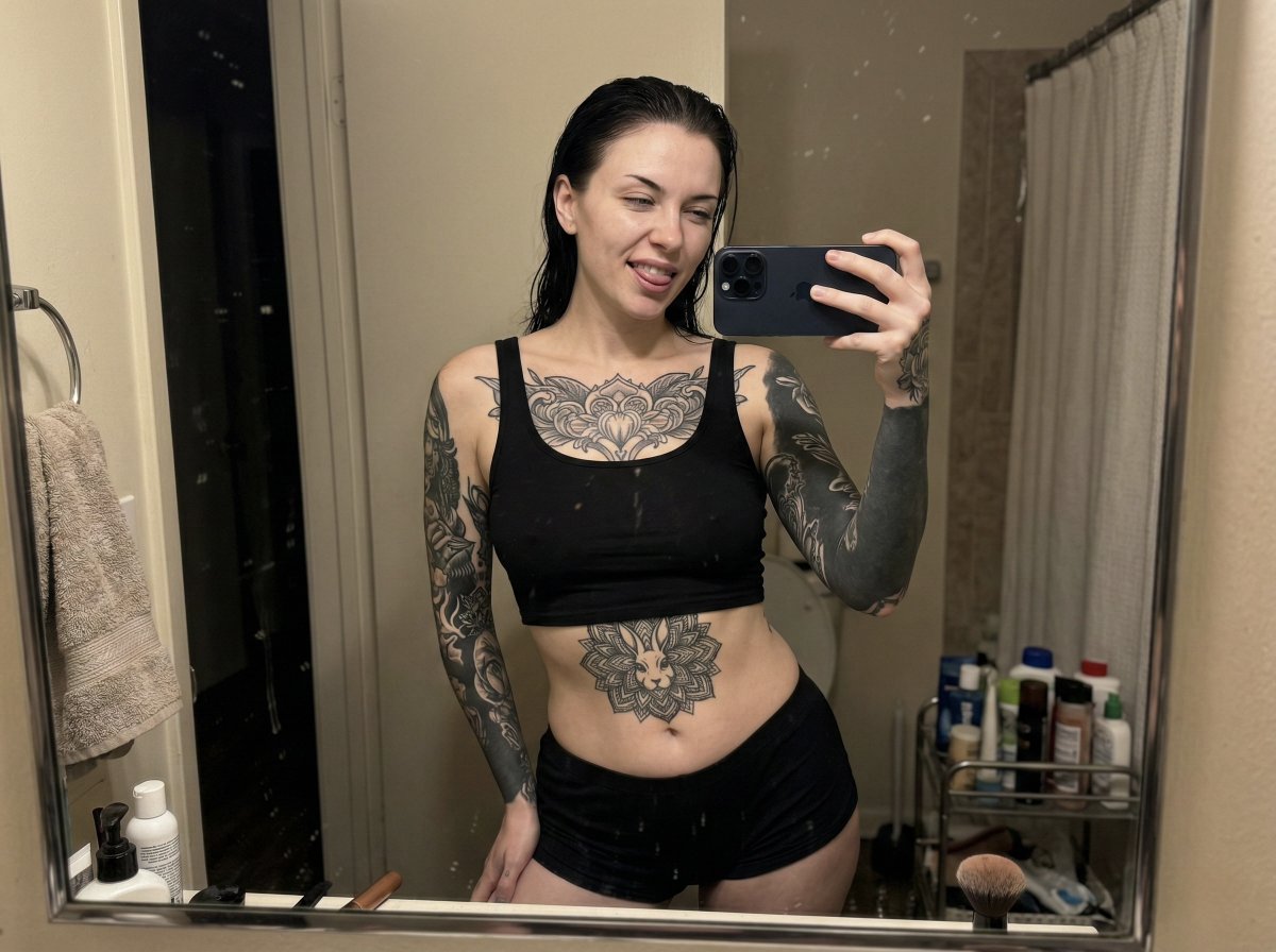 Raw iPhone Mirror Selfie Realism AI image template preview