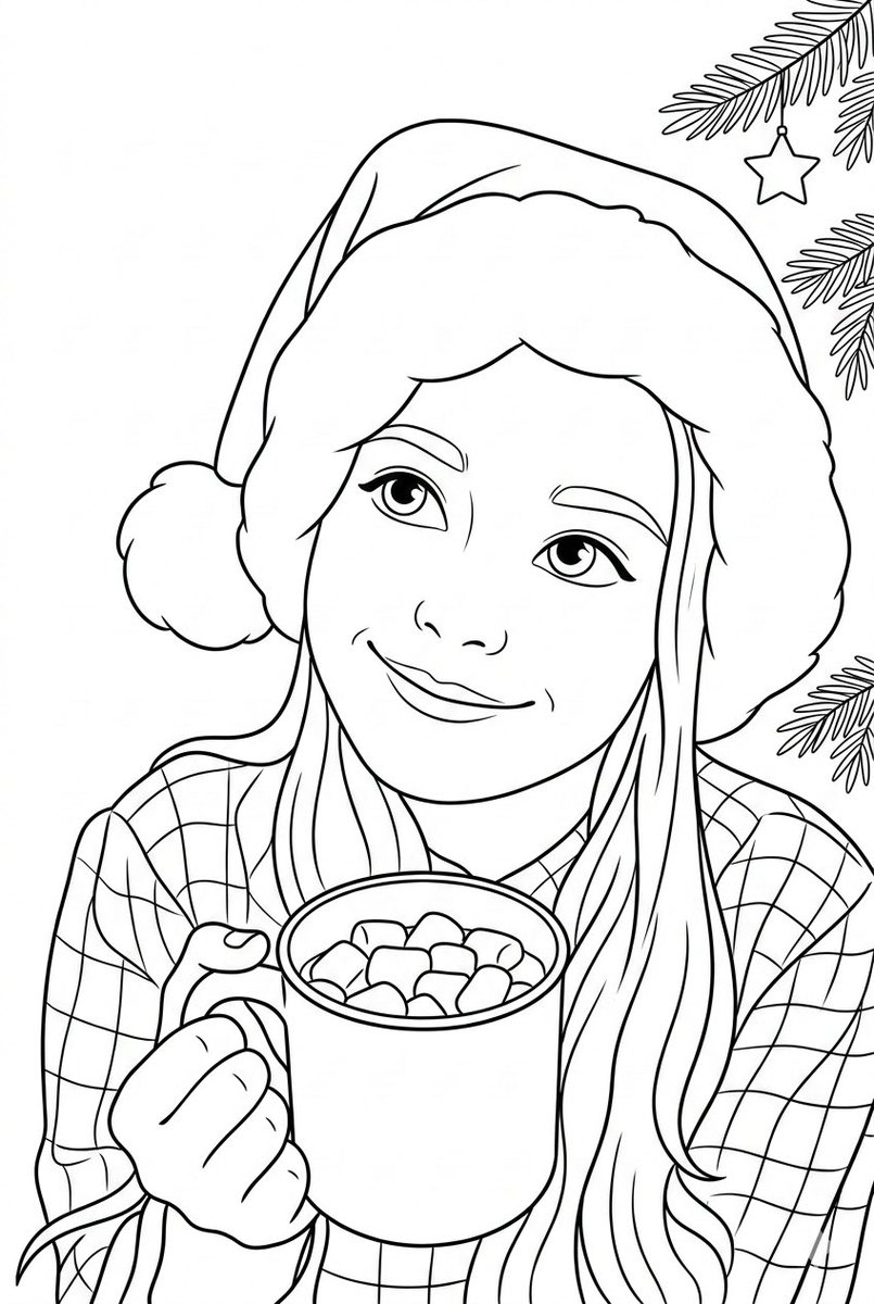 Convert Photo to Black and White Coloring Page AI image template preview