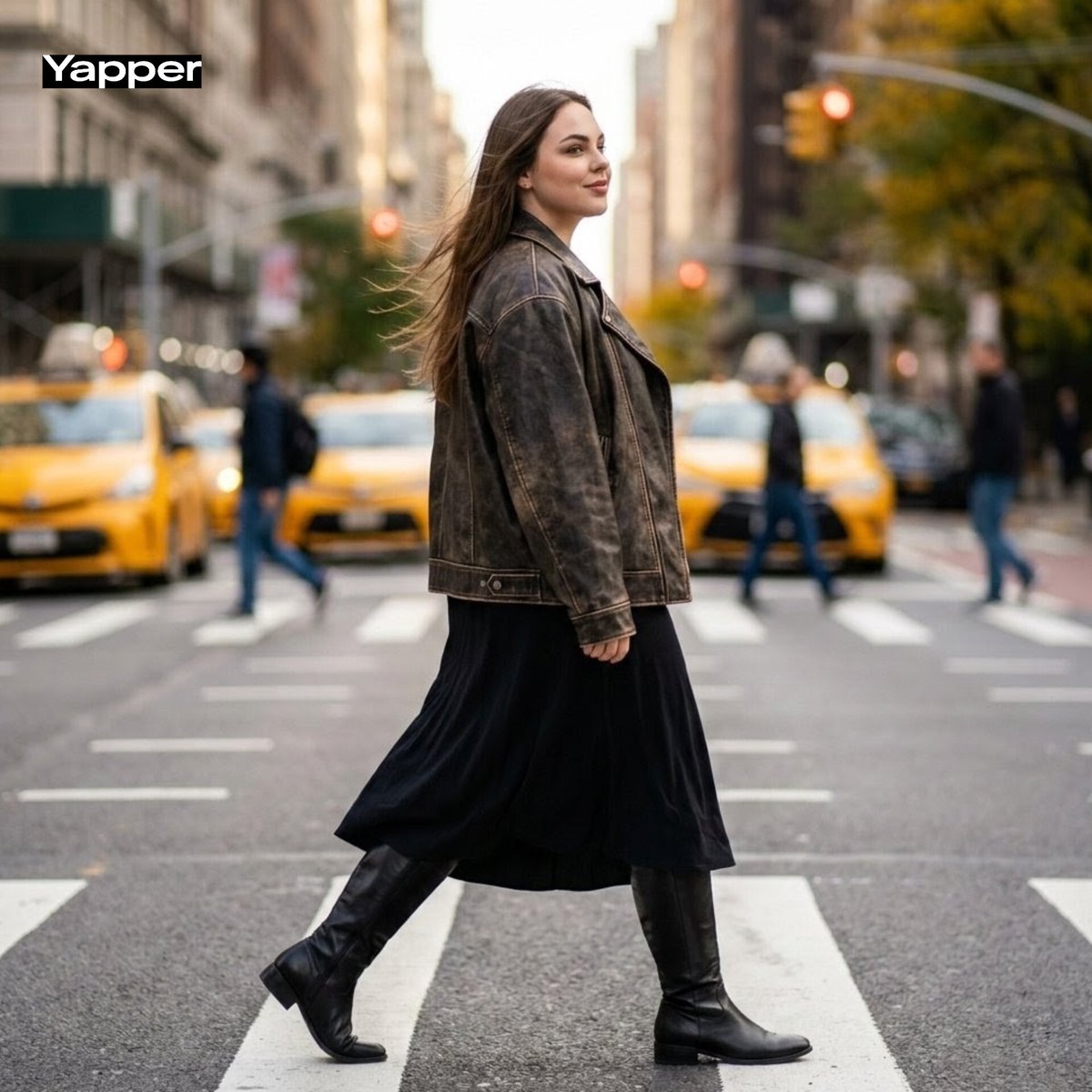 Cinematic Street Fashion Photography Prompt AI image template preview